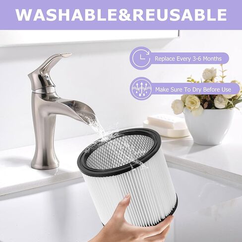 فلتر خرطوشة بديل 90350 لمتجر Vac 90304، 90585، متوافق مع مكنسة كهربائية رطبة/جافة Shop Vac Filters 5 جالون وما فوق، عبوتان in Kuwait