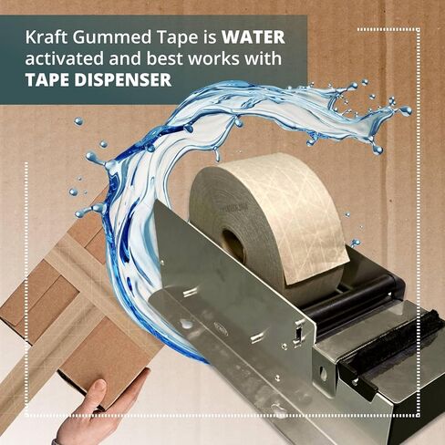 IDL Packaging - T-930-S Dispenser + 2 Rolls of Water-Activated (Gummed) Tape, Reservoir & Moister Brush in Kuwait