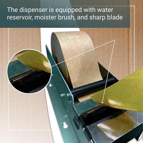 IDL Packaging - T-930-S Dispenser + 2 Rolls of Water-Activated (Gummed) Tape, Reservoir & Moister Brush in Kuwait