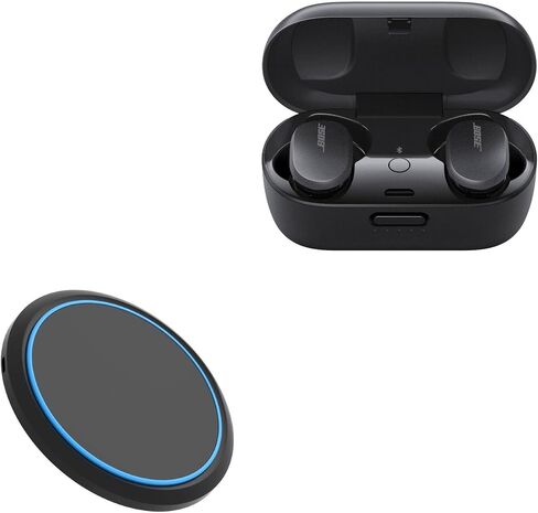 شاحن BoxWave متوافق مع سماعات أذن Bose QuietComfort - شاحن لاسلكي SwiftCharge PowerDisc (15 وات)، شاحن سطح المكتب اللاسلكي Qi بقدرة 15 وات لسماعات أذن Bose QuietComfort - أسود داكن in Saudi Arabia