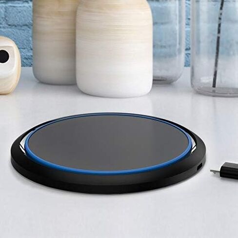 شاحن BoxWave متوافق مع سماعات أذن Bose QuietComfort - شاحن لاسلكي SwiftCharge PowerDisc (15 وات)، شاحن سطح المكتب اللاسلكي Qi بقدرة 15 وات لسماعات أذن Bose QuietComfort - أسود داكن in Saudi Arabia