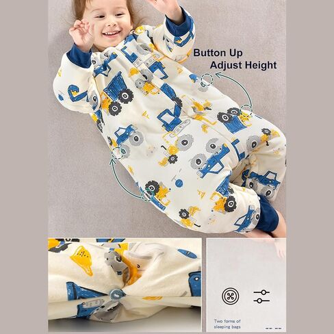 I love D&M Baby Toddler Sleep Blanket with Legs Cozy 2.5 TOG Wearable Blanket Sleep Sack with Zipper Pink Dinosaur Excavator (CC5T) in Saudi Arabia