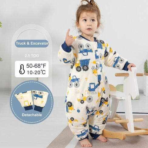 I love D&M Baby Toddler Sleep Blanket with Legs Cozy 2.5 TOG Wearable Blanket Sleep Sack with Zipper Pink Dinosaur Excavator (CC5T) in Saudi Arabia