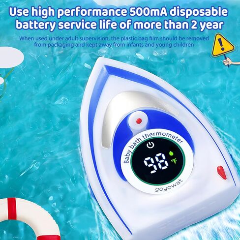 Baby Bath Thermometer,Newborn Swimming Safety Toy Thermometer,Bathtub Water Thermometer,Duck Baby Temperature Warning,Tub Floating Toy,LED Display Warning, in Saudi Arabia