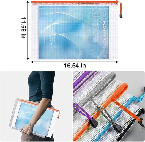 20pcs Mesh Zipper Pouch Bags,9 Sizes Plastic Zipper Bags for Organization,Reusable Zipper Pouches for Puzzle Board Game Storage,for Travel School Office Supplies. in Saudi Arabia