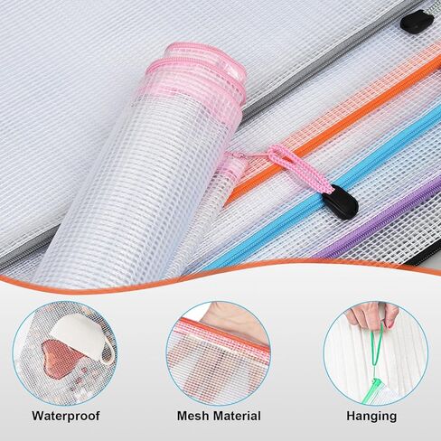20pcs Mesh Zipper Pouch Bags,9 Sizes Plastic Zipper Bags for Organization,Reusable Zipper Pouches for Puzzle Board Game Storage,for Travel School Office Supplies. in Saudi Arabia
