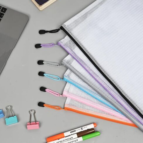 20pcs Mesh Zipper Pouch Bags,9 Sizes Plastic Zipper Bags for Organization,Reusable Zipper Pouches for Puzzle Board Game Storage,for Travel School Office Supplies. in Saudi Arabia