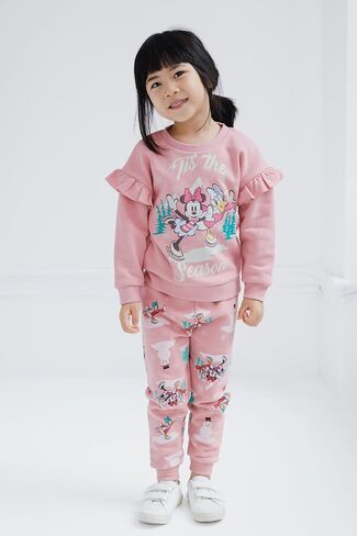 Disney Girls Fleece Sweatshirt and Jogger Pants Outfit Set Newborn to Big Kid Sizes (Newborn - 14-16) in Kuwait