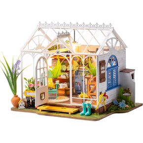 Rowood Miniature House Kit,Mini House Building Kit with LED,DIY Dollhouse Craft Kits for Adults,Birthday for Women Kids Ages 14+(Corner Bookstore)