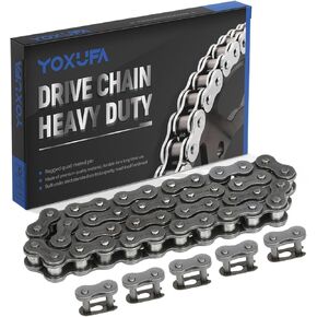 YOXUFA 420 Roller Chain 90 Links with Mini Bike Chain Breaker for Coleman CT200U BT200X CT200U-EX Baja Warrior Massimo MB200 TrailMaster Predator 212cc 196cc 6.5hp 5.5hp Powersports Parts