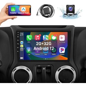 Leadfan Car Radio Stereo for Jeep Wrangler JK Compass Grand Cherokee Dodge Ram 1500 2500 3500 with Wireless Carpaly Android Auto 10.1'' Touch Screen In-Dash GPS Navigation Bluetooth WIFI Backup Camera