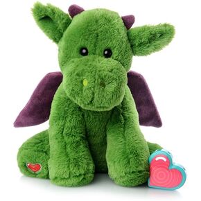 My Baby's Heartbeat Bear Recordable Stuffed Animals 20 sec Heart Voice Recorder for Ultrasounds and Sweet Messages Playback, Perfect Gender Reveal for Moms to Be, Dragon