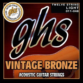 جيتار صوتي برونزي عتيق من GHS Strings GHS مكون من 6 أوتار - ضوء إضافي (011-050) (VN-XL)