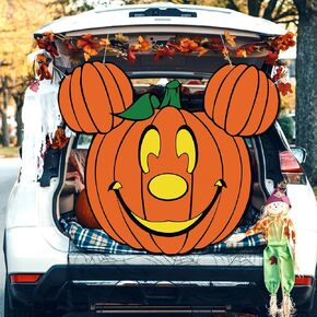 Halloween Trunk or Treat Decorations,Mouse Theme Pumpkin Trunk or Treat Backdrop for Halloween Car SUV Truck Garage Door Archway Decorations