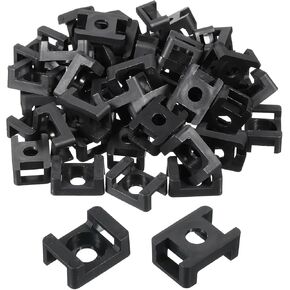 MECCANIXITY 500pcs Cable Tie Base Saddle Type Mount Wire Holder, 0.6"x0.4"x0.27" Wire Clips Organizer Holders Clamps for Electronic Wires, White 0.17"Dia
