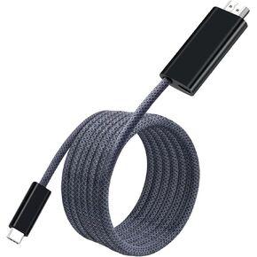 USB C to HDMI 100W 1.8M/6FT Charging Cable Dock for Steam Deck OLED/ROG Ally X/Mobile Phone/iPad/, 4K@60Hz Type C to HDMI Portable TV Adapter Connector for TV Screen Extend - Black