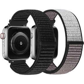 Nylon Sport Loop Band Compatible with Apple Watch Band 38mm 40mm 41mm 42mm 44mm 45mm 49mm Women Men, Adjustable Breathable Replacement Strap for iWatch Series 9 8 7 6 5 4 3 2 1 SE Ultra 2/1