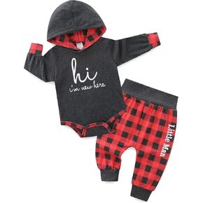Baby Boy Clothes Long Sleeve Letter Print Bodysuit and Pants Fall Winter Outfit