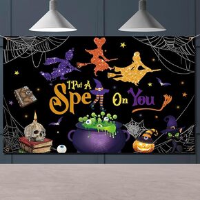 Halloween Party Decoration,Hocus Witch Backdrop Decoration I Smell Children Put A Spell On You Background for Halloween Party Supplies