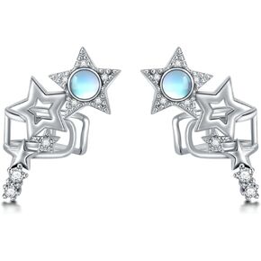 أصفاد أذن الورد/اليعسوب/الفراشة للأذنين غير المثقوبة 925 أقراط من الفضة الاسترليني أصفاد غضروف هدايا عيد الميلاد للنساء والفتيات in Kuwait