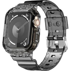 Compatible with Apple Watch Band 40mm 38mm 41mm 42mm 44mm 45mm 49mm Women Men, Crystals Clear Wristband with Bumper Case for iWatch Ultra 2/1 Series 9 8 7 SE/6 5 4 3 2 1 in Kuwait