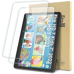 2-Pack Screen Protector Compatible with HD 7 Kids 7" 2022/ HD 7 2022, Tempered Glass Clear Film, Anti-Scratch, 9H Hardness, Easy Installation