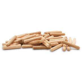 Wood Dowel Pins 1.5 x 1/4 Inch - Pack of 150 Straight Fluted Dowel Pins with Beveled Ends Tapered for Easier Insertion by Woodpeckers