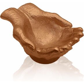 Golden Caring Cupped Hands Shaped Decorative Hand Bowl -Cute Catch All Trinket Tray - Candy Dish Offering Stand - Home Decor Hand Jewellery Holder - Mother’s Day Birthday Christmas Gift