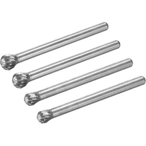 uxcell Tungsten Carbide Rotary Files 1/8" Shank, Single Cut Ball Shape Rotary Burrs Tool 4mm 5mm Dia, for Die Grinder Drill Bit Alloy Steel Hard Metal Carving Polishing Drilling, 2pcs