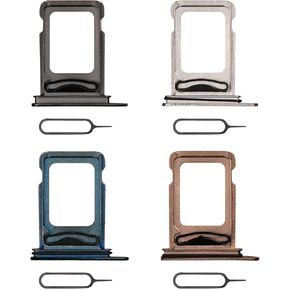 4 Color Dual for iPhone 11 Pro Max SIM Card Tray Holder Replacement for iPhone 11 Pro Silver Gold Graphite Pacific Blue a Set SIM Card Slot with SIM Ejectors A2160 A2217 A2215 A2161
