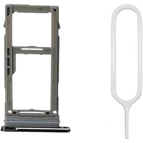 Single Sim Card Tray Holder Slot with Rubber Waterproof Gasket Ring Replacement Incl. Pin for Samsung Galaxy Note 20 Ultra N985 and Note 20 Ultra 5G N986 (Black)
