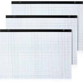 Fainne 3 Pcs 22''x17'' Large Engineering Graph Paper 4" x 4" Grid Graph Paper Pad Giant Drafting Pad Blueprint Sketching Graph Paper Engineer Architect Designer Mathematician Draftsman (Beige, Brown)