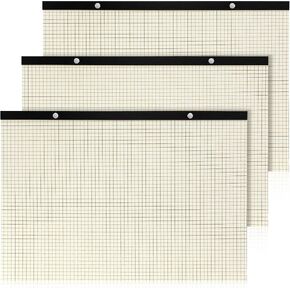 Fainne 3 Pcs 22''x17'' Large Engineering Graph Paper 4" x 4" Grid Graph Paper Pad Giant Drafting Pad Blueprint Sketching Graph Paper Engineer Architect Designer Mathematician Draftsman (Beige, Brown)