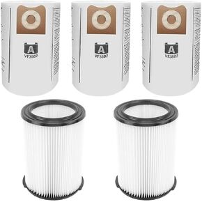 عبوة من 2 مرشحات بديلة VF4000 من ANBOO لمكنسات Ridgid Shop Vac 5-20 جالون للمكانس الكهربائية الرطبة/الجافة + 3 عبوات VF3502 أكياس فلتر مكنسة كهربائية متوافقة مع مكانس Shop Vac 12-16 جالون in Kuwait