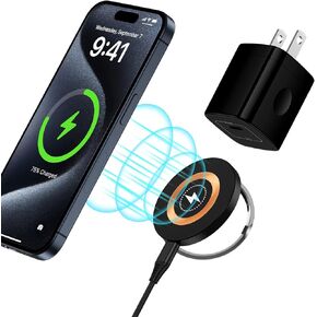 Magnetic Wireless Charger Fast Charging Pad,15W Fast MagSafe Wireless Phone Charger with iPhone 16/16 Pro/16 Plus/16 Pro Max/15/15 Pro/15 Plus/15 Pro Max/14/14 Plus/14 Pro Max/13/12 AirPods 3/2/Pro
