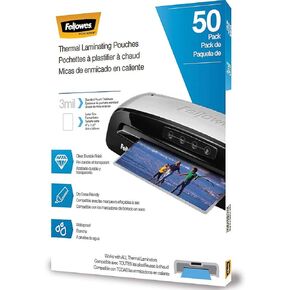 Fellowes 5744301 Thermal Laminating Pouches - Letter, 3Mil, 50 Pack