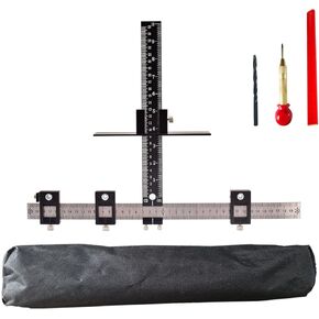 Aluminum Alloy Cabinet Hardware Jig Metal Cabinet Handle Jig with Center Punch Locator and Drill,Cabinet Template Woodworking Tool Cabinet Jig for Handles and Pulls