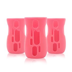 Olababy Silicone Sleeve for Avent Natural Glass Bottles (Pack of 3) (8 oz, Blue)