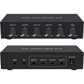 4 قنوات 6.35 مم TRS أو 3.5 مم HiFi Audio Mixer مضخم سماعة الرأس مقسم محول 2 في 4 خارج 2 خارج خلاط تحكم الهاتف الخليوي الكمبيوتر الخارجي 4 منافذ صوت سماعة الرأس مكبر صوت استيريو in Kuwait