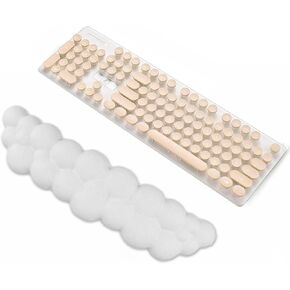 Keyboard Cloud Wrist Rest, White Cloud Wrist Rest with Leather Surface Memory Foam Non-Slip Base Cloud Palm Rest for Relieve Wrist & Arm Pain for PC Gaming/Office/Computer/Laptop (White)