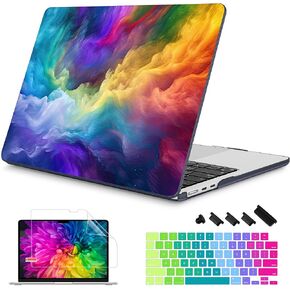 Mektron Designed for 2024/2023 MacBook Air 15 INCH M3 A3114 /M2 A2941 Case, Printed Plastic Hard Shell Cover with 15.3" Liquid Retina Display Touch ID, Dahlia Flower C035