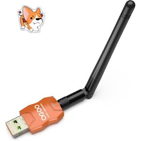 Class 1 Long Range Bluetooth Adapter for PC, QGOO USB Bluetooth Adapter for PC 5.3+EDR, Bluetooth Dongle Bluetooth Receiver Support Windows10/8.1/8/7（orange-027）