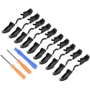 Gamepad Repairing Kit, 10Pcs Solid Black Replacement LB RB Bumpers Buttons With Screwdrivers Compatible with One Elite Controller Gamepad