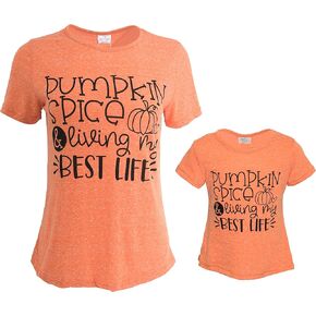 Unique Baby Girls Pumpkin Spice Mommy and Me Matching Shirts