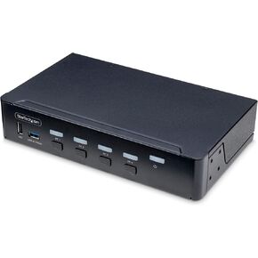 StarTech.com 4-Port DisplayPort KVM Switch, Single 4K 60Hz Monitor, 6X USB Ports, Hotkey Switching, TAA Compliant