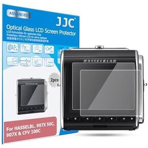 JJC (2 Pack) Tempered Glass Screen Protector Screen Film Compatible for Hassel bl907X & CFV 100C 907X 50C Camera,Ultra-Thin Clear Anti-Fingerprint Anti-Scrach 9H Camera Protector Cover