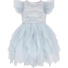 Tutu Dress for Girls - Glitter Sequin Tulle Dress Tiered Layered Flower Girl Dress for Wedding Birthday Photo Prop