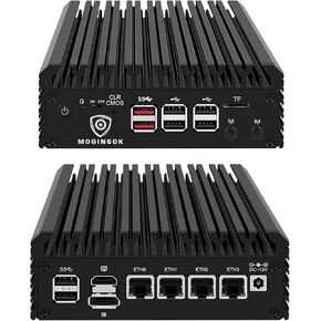Firewall Appliance Mini PC 2.5Gbe, with 12th N100(up to 3.4GHz) Fanless Mini Computer Router with 4xIntel I226 Nics 8GB DDR5 Ram 128GB M.2 PCIE 3.0 SSD Support PFsense OPNsense AES-NI