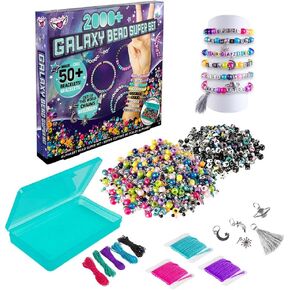 Fashion Angels Mix & Match Accessory Design Kit - 1000+ Clay Bead Bracelet Kit with Bead Box Organizer and String for Bracelet Making - Alphabet Beads for Friendship Bracelets - Ages 8 and Up