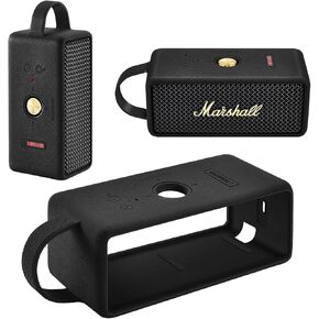 Silicone Cover Case Compatible with Marshall EMBERTON III Portable Bluetooth Speaker, Waterproof Soft Skin Silicone Protective Case for Marshall EMBERTON III Bluetooth Speaker Accessories (Black)